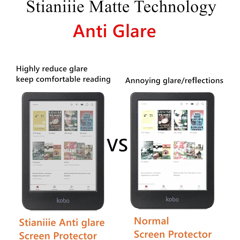 Paquete de 2-3 protectores de pantalla para Kobo Clara Color 6" 2024/Kobo Clara BW 6" 2024/Kobo Clara 2E 6" 2022 Película PET de cobertura total - imagen 2