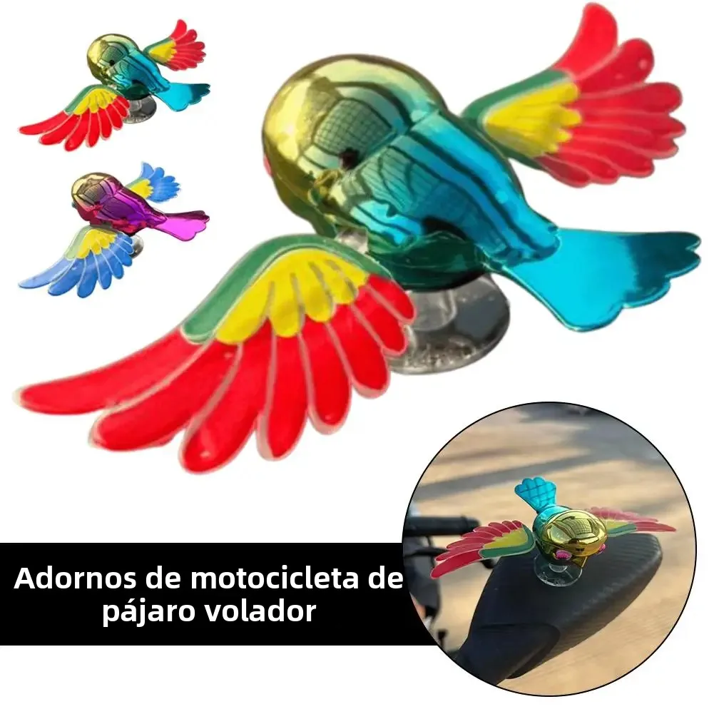 Adorno colorido de pájaro para motocicleta y coche, alas onduladas, decoración de espejo retrovisor volador, fácil instalación para accesorios de vehículos