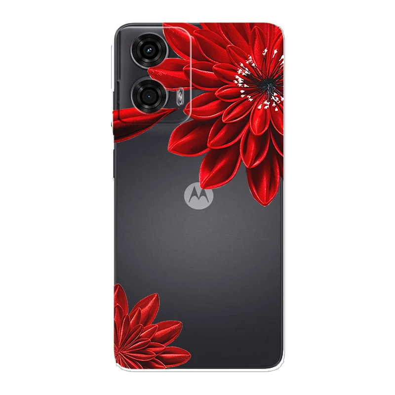 Para Moto G24 E14 G04 4G funda flor transparente TPU suave silicona transparente funda trasera para Moto G04 4G cubierta para en Moto E14 Coque - imagen 5