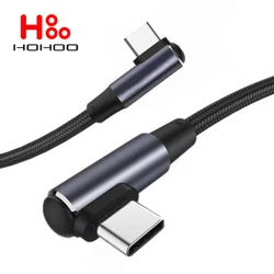 Cable USB-C de carga rápida 100 W con conector acodado a 90°