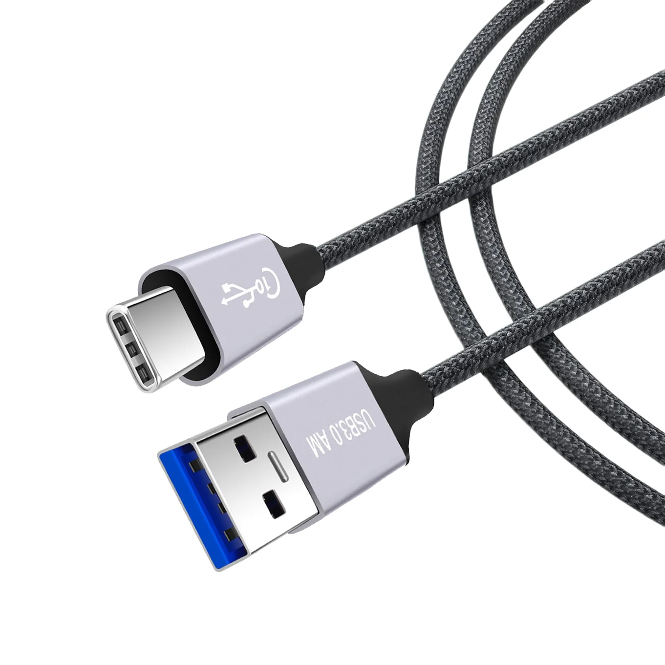 Cable trenzado de carga USB A a tipo C 3A de 1m USB 3,1 USB 3,2 Gen2 10Gbps Cable de transferencia de datos para Samsung Galaxy Phone Tablet SSD