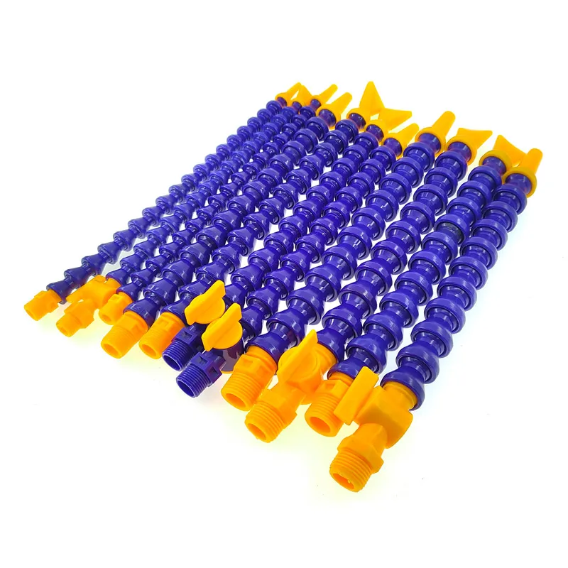 Tubo de refrigerante de aceite y agua Flexible de plástico, 6 uds., 300/400/500mm, 1/4 3/8 1/2, boquilla plana/redonda para tubo de refrigeración de torno de fresado CNC
