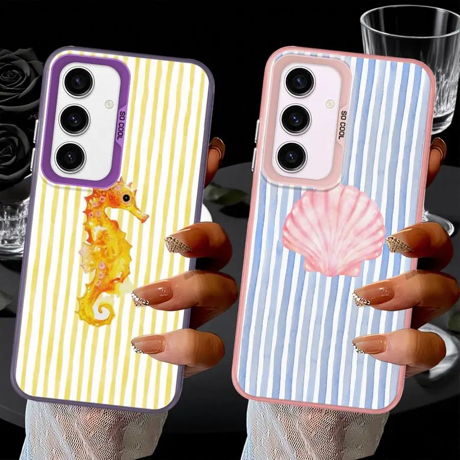 Marinc Life cangrejos langostas Cool Back funda de teléfono para Samsung Galaxy A73 A53 A24 A26 A25 A22 A52 A32 A36 A23 A33 A34