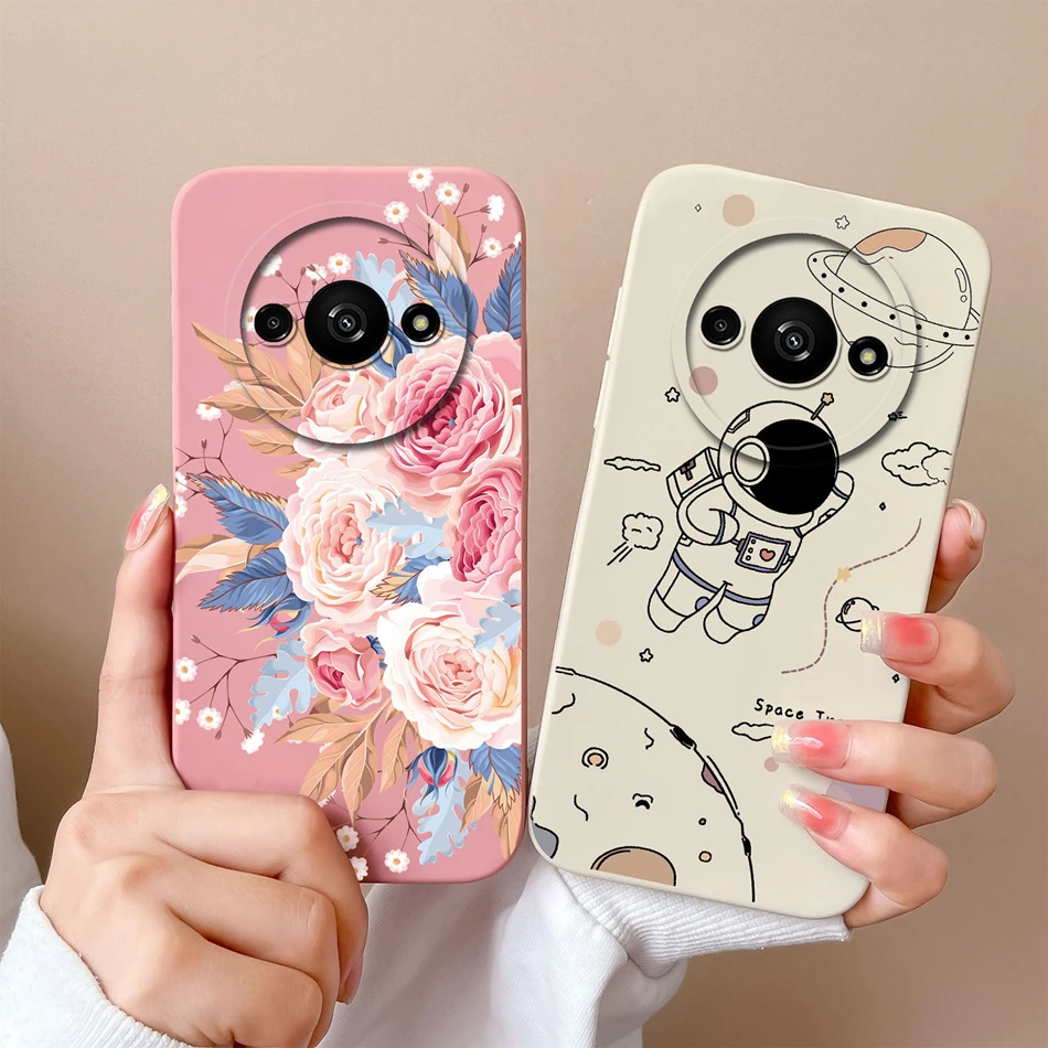 Funda de silicona líquida para Redmi A3 4G, cubierta trasera de protección de lente cuadrada, suave y ligera, con estilo