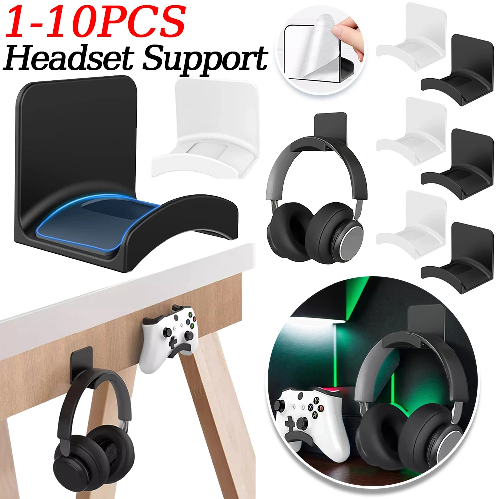 Soporte Universal adhesivo para auriculares, colgador de montaje en pared para escritorio o PC, sin daños