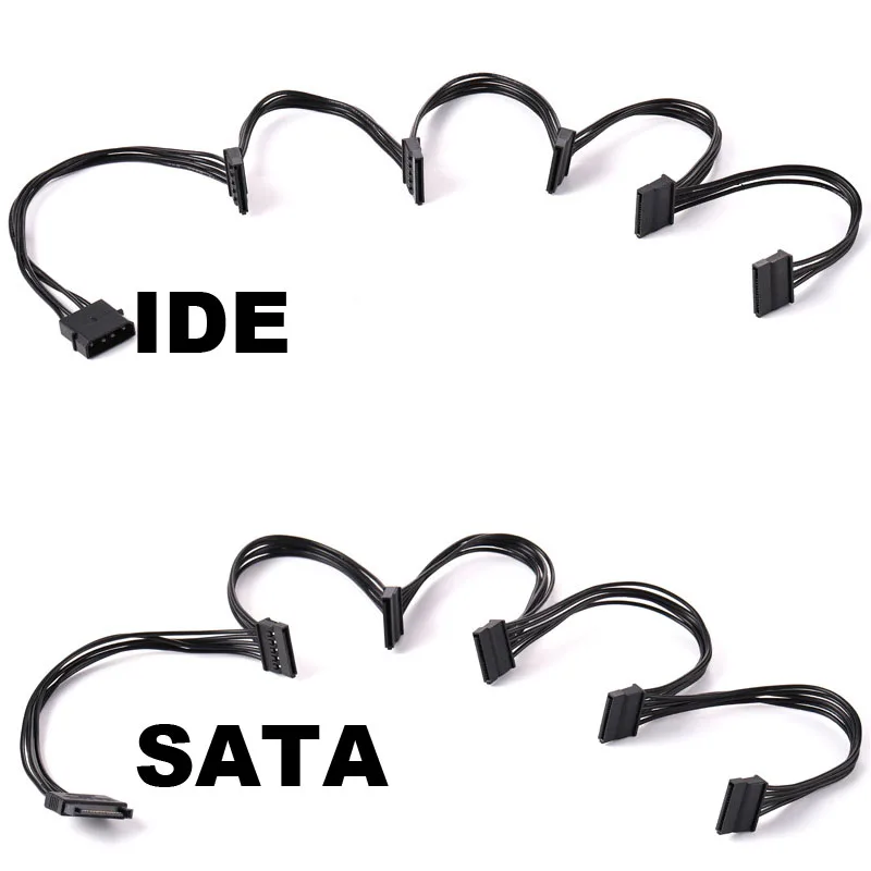 Molex-Cable divisor de fuente de alimentación para disco duro, accesorio de 4 pines IDE Sata a 5 SATA, 15 Pines, para PC DIY, 4 pines, 15p a 15 pines - imagen 4