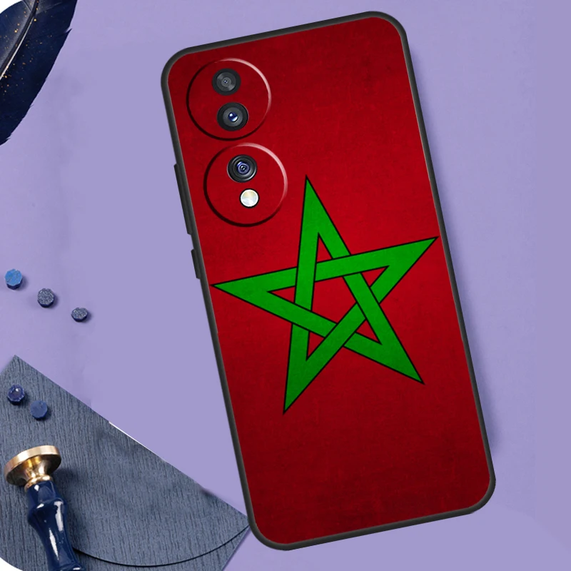 Funda con bandera marroquí de Marruecos para Honor 400 200 Pro 50 70 90 X9a X9b X9c X9d X8a X8b X8c Magic 7 Lite 5 6 8 Pro Coque - imagen 2