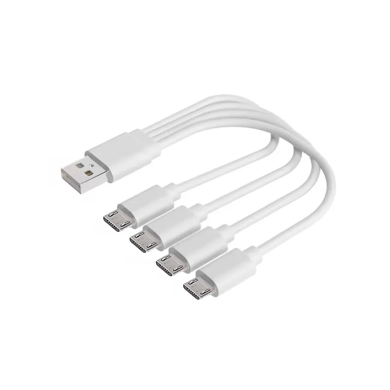 Cable de carga múltiple USB corto de 20cm 4 en 1 Cable de carga múltiple tipo C/Micro USB Cable divisor USB C de 4 puertos 5V 2A 150cm - imagen 5