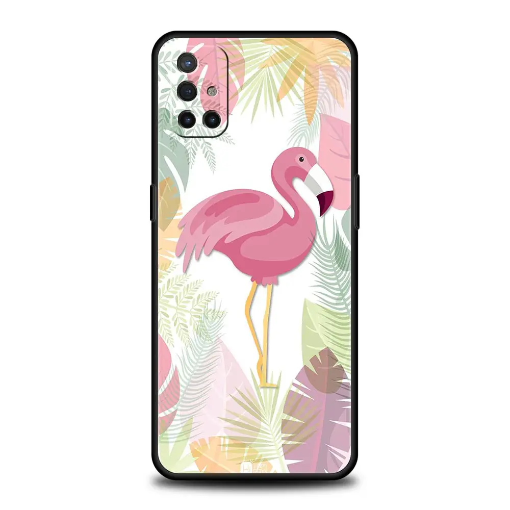 Preciosa funda de teléfono con hojas de flamencos rosados para OnePlus 12 11 10 9 8 7 7T Pro 12R 10R 9RT 9R 8T Nord N100 N200 N10 2T CE 2 5G - imagen 4