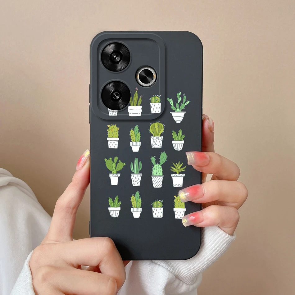 Funda para teléfono Poco F6 Pro, carcasa trasera de dibujos animados para Xiaomi PocoF6, carcasa de parachoques anticaída de silicona líquida suave y lisa - imagen 4