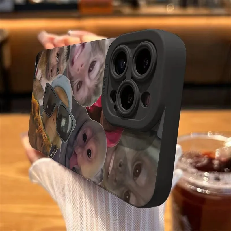 Nueva funda de teléfono con diseño de mono creativo para iPhone 16 15 14 13 12 11 Mini Pro Max X XR XSMax 8 6 6S Plus, funda trasera de silicona suave - imagen 5