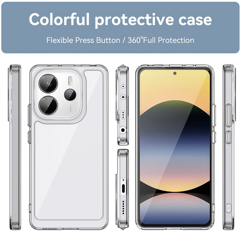 Para Xiaomi Redmi Note 14 funda de lujo de silicona transparente parachoques Redmi Note 14 funda de teléfono TPU a prueba de golpes Redmi Note 14 cubierta - imagen 4