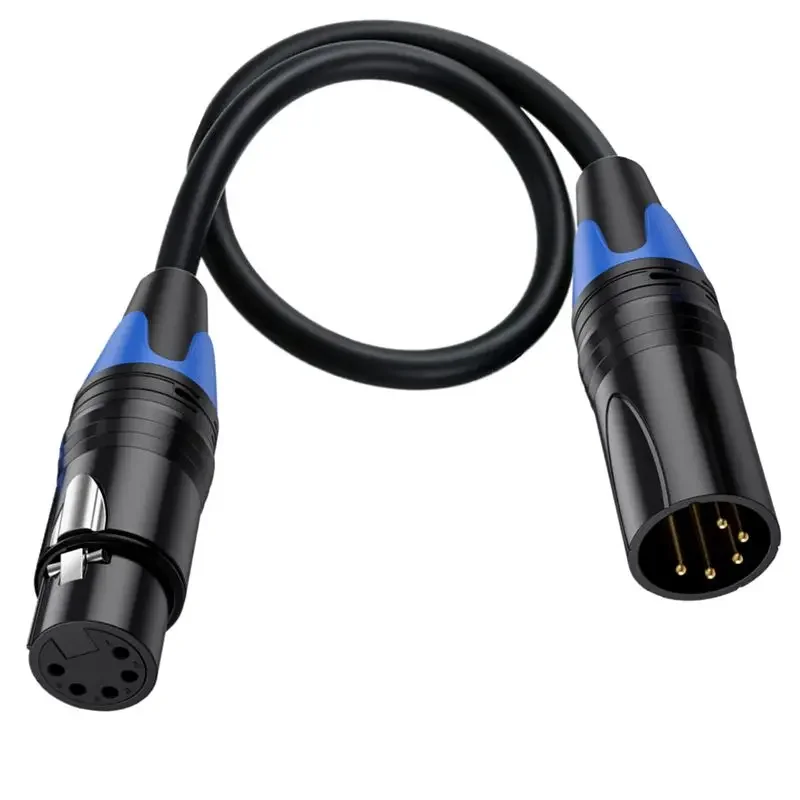 Amplificador de Audio XLR de 5 pines y 5 núcleos macho a hembra, consola mezcladora, Cable de conexión de foco de iluminación de escenario DMX 0,5 M 1,8 M 3M 5M 10M - imagen 2