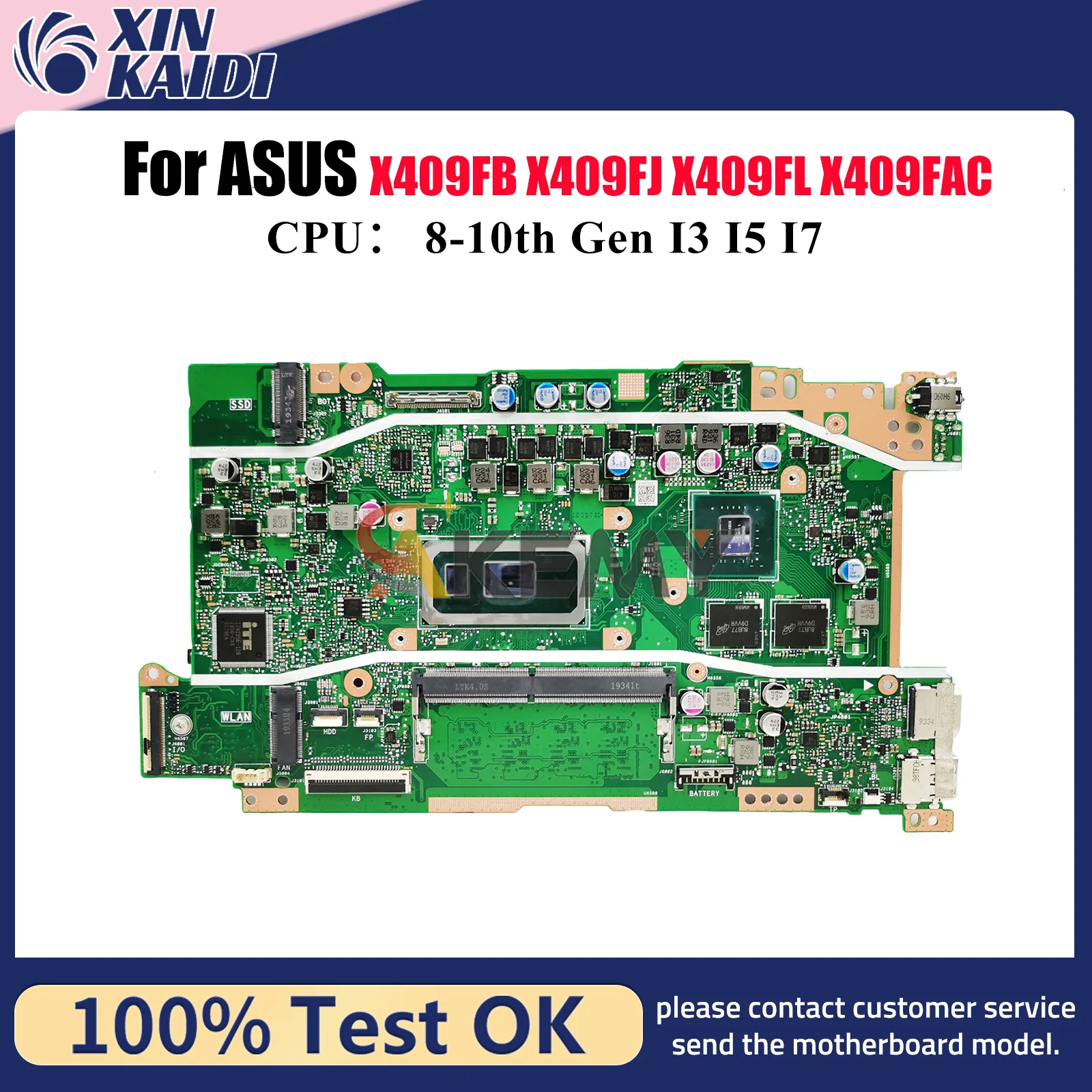 Placa base para ordenador portátil X409FB para ASUS X409FL X409FAC X409FJ X409F F409F A409F Y4200F con CPU I3 I5 I7 100% pruebas OK stk