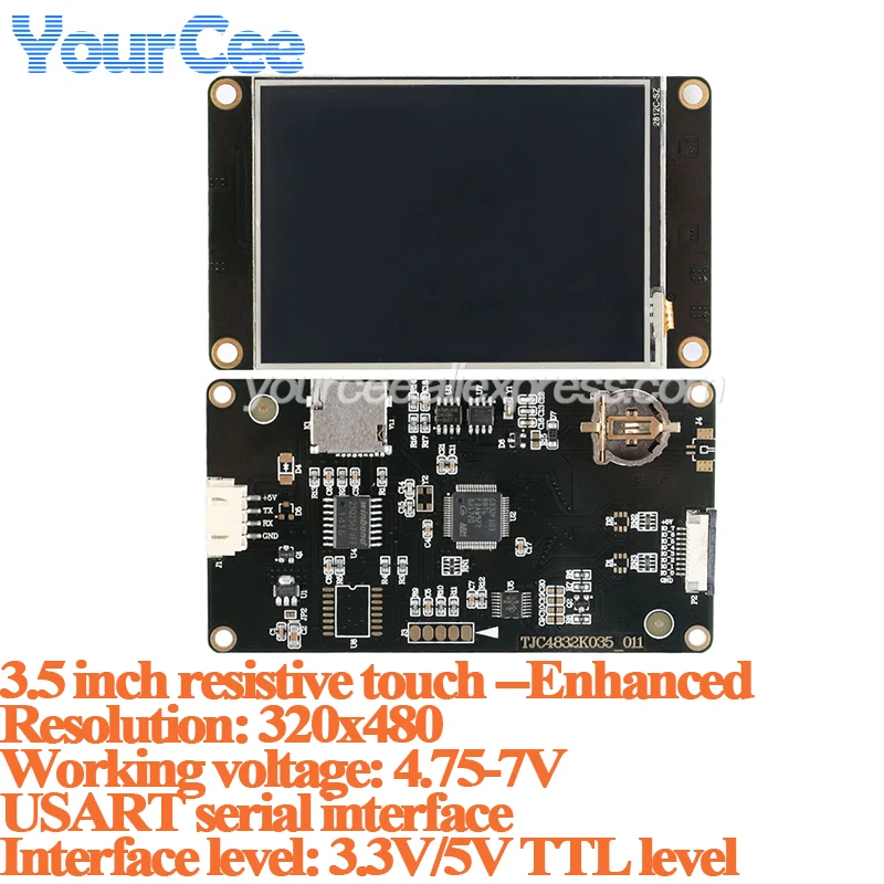 2,4 2,8 3,5 pulgadas pantalla LCD táctil resistiva módulo de pantalla TFT puerto serie pantalla 320x240 320x480 elevado/padrão