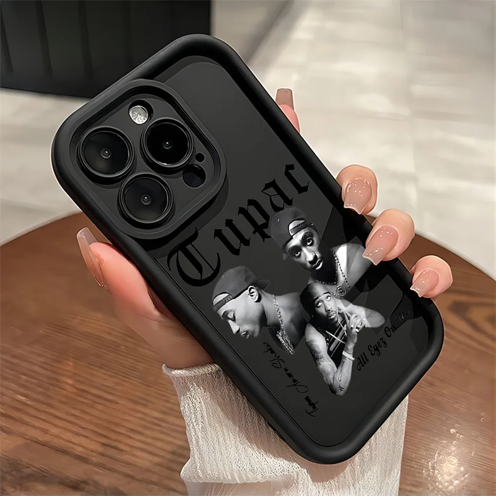 Funda de teléfono Rapero 2pac Singer Tupac para IPhone 16e 16 15 14 13 12 11 Pro Max Mini XR XS X 7 8 6 6s Plus, funda trasera suave de TPU - imagen 3