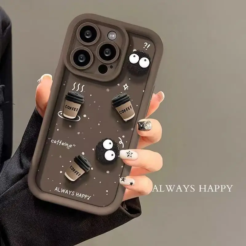 Coque de téléphone anti-chute de dessin animé 3D, étui de téléphone porte-bonheur pour Samsung S20, S21, S22, S23 FE, étui arrière de cadeau mignon pour Galaxy S22, S23 Plus Ultra - imagen 4