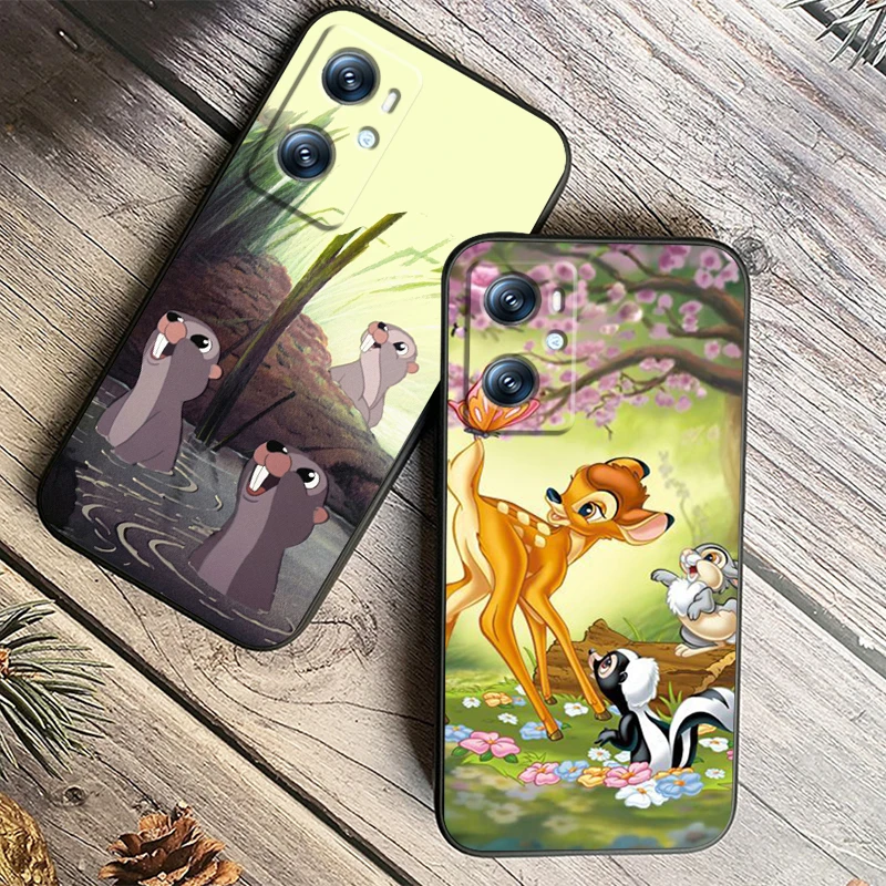 Disney Bambi Animation para OPPO Find X5 X3 X6 A54S A5 A94 A16 A53S A57 A74 A72 A98 A78 A96 A9 5G, funda negra de TPU para teléfono - imagen 3