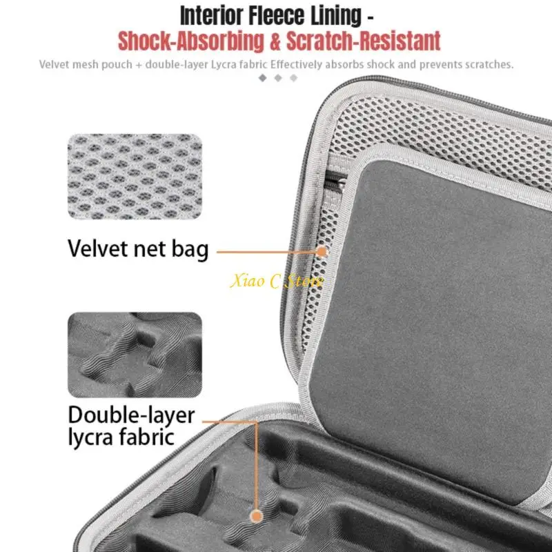 Y1AE Estuche transporte para estuche almacenamiento Bolso rígido cuero PU - imagen 3