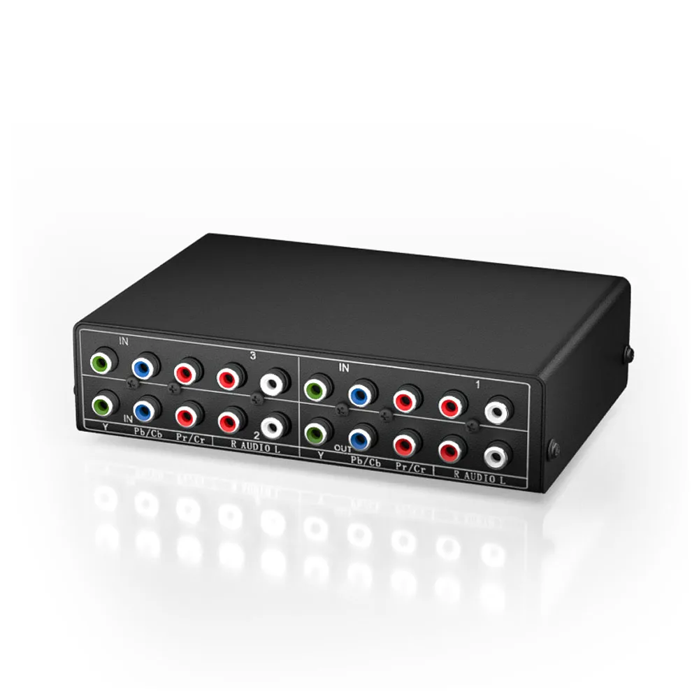 Componente YPbPr Switcher 4X1/3X1 Ypbpr Componente Video y Audio Switch 3/4 en 1 salida 5 RCA Ypbpr componente Selector de vídeo Caja de interruptor - imagen 5