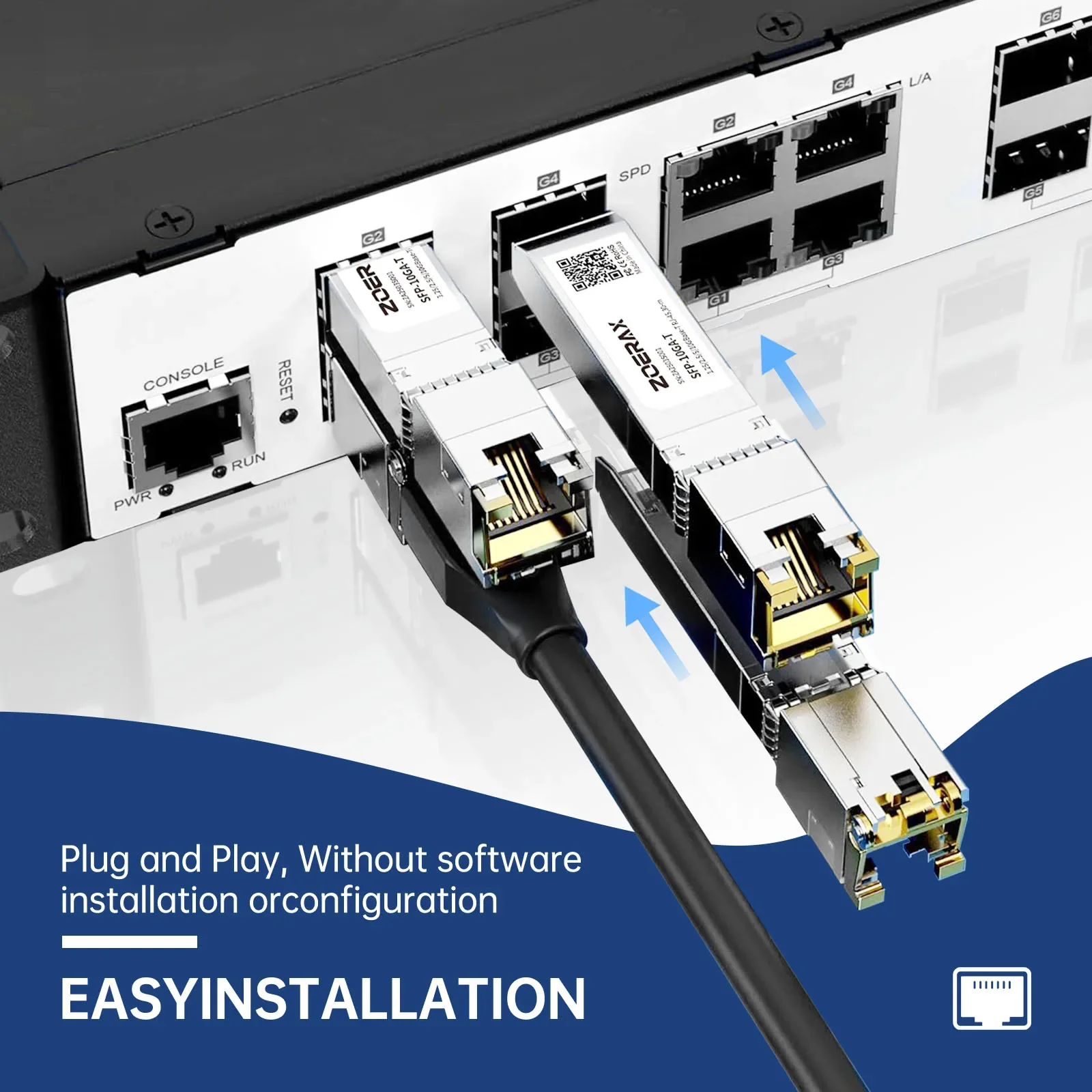 Módulo transceptor Natalink 10G SFP a RJ45 CAT.6a para Ubiquiti Cisco D-Link Netgear TP-link adaptador de fibra de programación automática - imagen 3