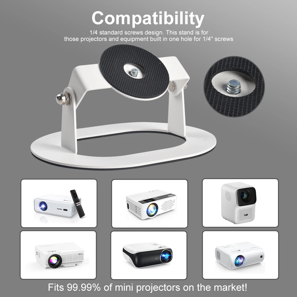 Soporte para proyector de escritorio Salange, soporte de mesa ajustable, cardán giratorio adecuado para proyector XGIMI Xiaomi Halo + P92Max HY300 - imagen 4