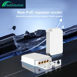 Kebidumei-extensor POE impermeable IP55 de 4 puertos, 100/1000Mbps, 1 a 3, repetidor de interruptor de red, extensor AP VLAN para exteriores para cámara IP