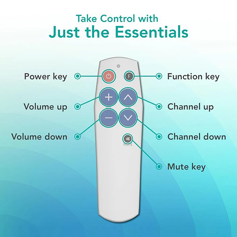 Mando a distancia de aprendizaje universal con 7 botones grandes para TV, DVD, STB, DVB, Hifi TV BOX, Smart IR, 1 pieza - imagen 5