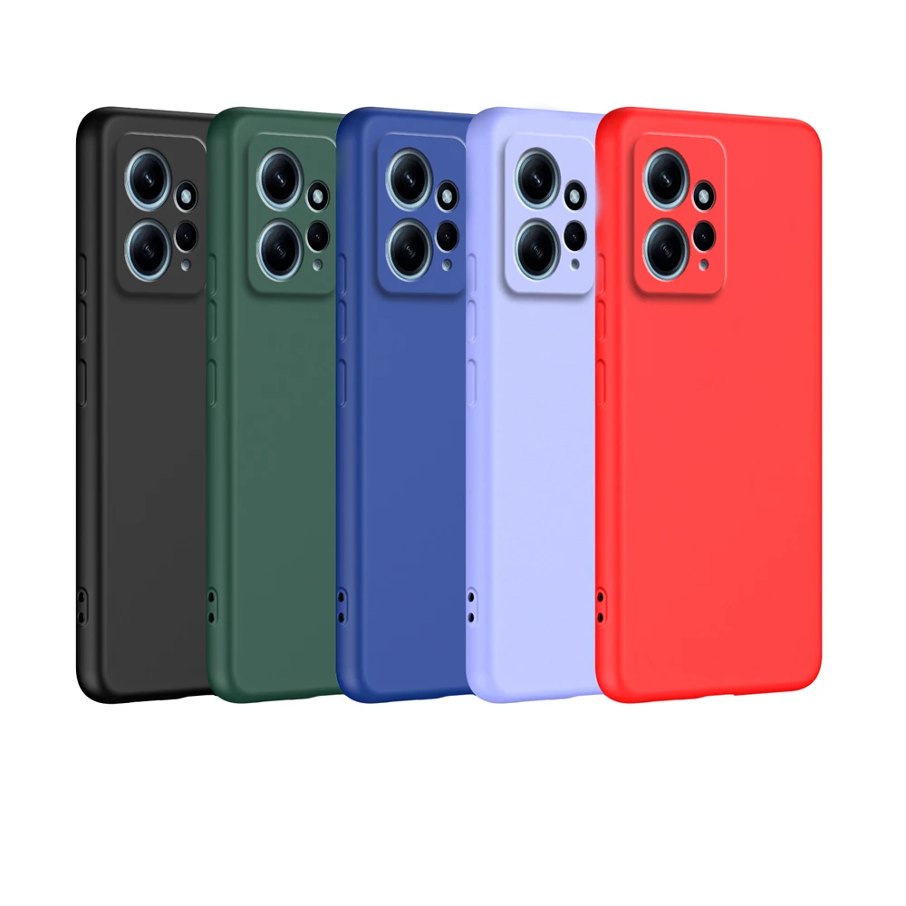 Funda de teléfono de silicona líquida para Xiaomi Redmi Note 12 4G Global Cover para Redmi Note12 4G funda protectora de cámara