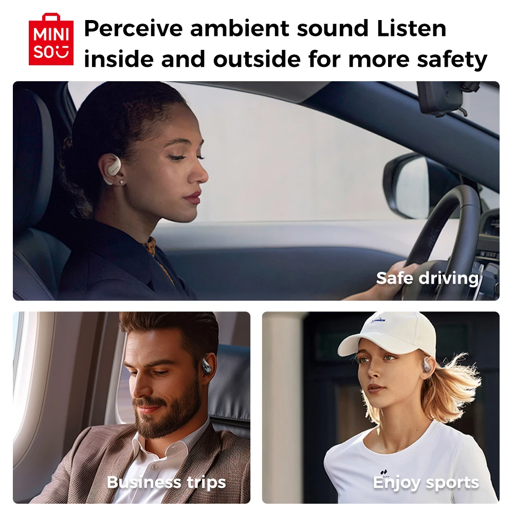 MINISO M95 TWS Bluetooth 5,4 auriculares deportivos con micrófono Ture auriculares inalámbricos batería de larga duración IPX5 a prueba de polvo e impermeable - imagen 5