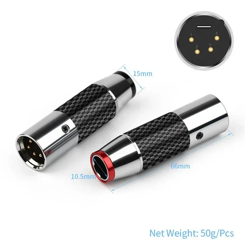 Conector XLR de 4 pines, enchufe de cañón, electrónica de consumo, micrófono de soldadura, Cable de Audio, Terminal de altavoz, acero inoxidable, negro y rojo - imagen 3