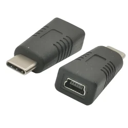 Adaptador Mini/Micro USB hembra a tipo C macho, convertidor de teléfono portátil anticorrosión duradero, adaptador de transferencia de datos de carga, 1 ud.