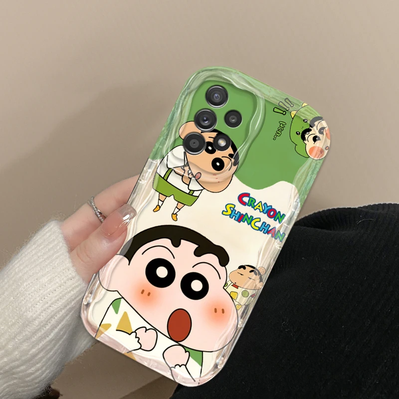 C-crayons s-shin-chans Funda de dibujos animados para Samsung A55 A54 A53 A52 A35 A34 A33 A32 A25 A24 A23 A22 A21S A15 A13 A14 5G Wave Oil - imagen 3