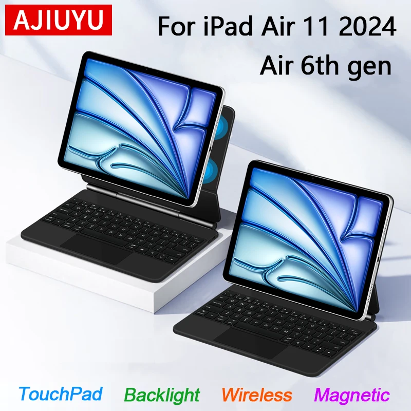 Teclado mágico con retroiluminación para iPad Air 11, funda magnética inteligente de 11 pulgadas, TouchPad, español, 6ª generación, M2, 2024