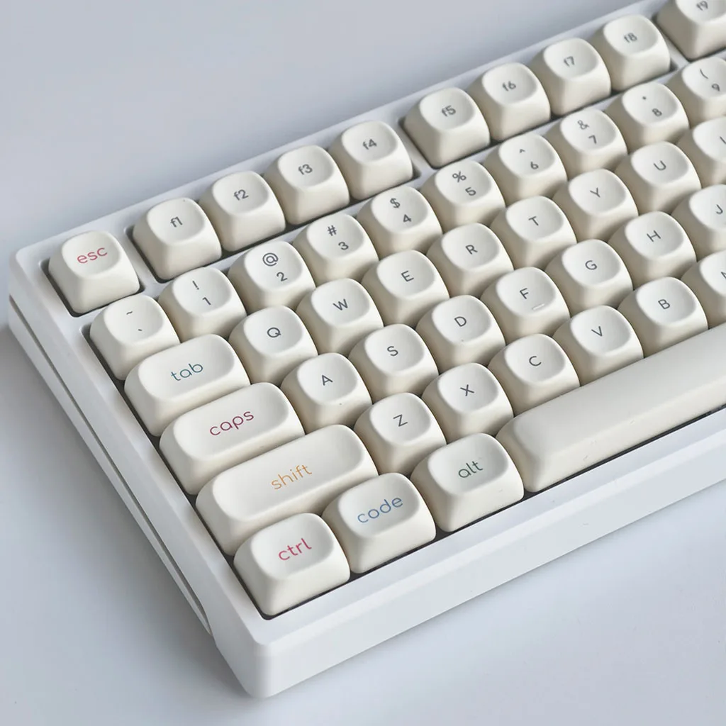 Cute Frozen Yogurt Keycap MOA Minimalist Milky White Round Ball Caps 124Keys PBT Thermal Sublimation Mechanical Keyboard Keycaps