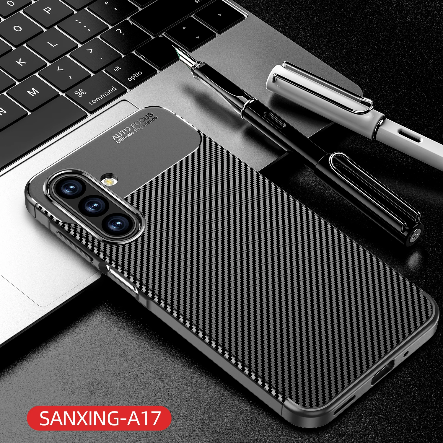 Funda lujosa con textura de fibra de carbono para Samsung Galaxy A17, funda de silicona para Samsung A17, funda protectora de goma TPU a prueba de golpes para Galaxy A17 - imagen 2