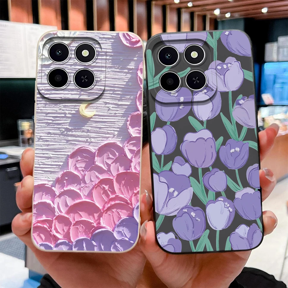 Para Honor X6C funda de moda con patrones de gato negro cobertura completa carcasa de teléfono para Honor X 6c funda trasera antideslizante de silicona líquida suave - imagen 5