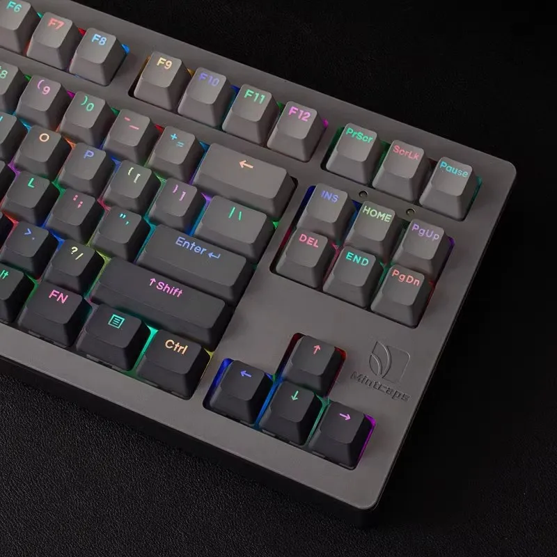 Juego de teclas grises, 105 teclas PBT, doble disparo, impresión superior/lateral, brillo a través de teclas retroiluminadas para teclado mecánico personalizado MX Switch - imagen 4