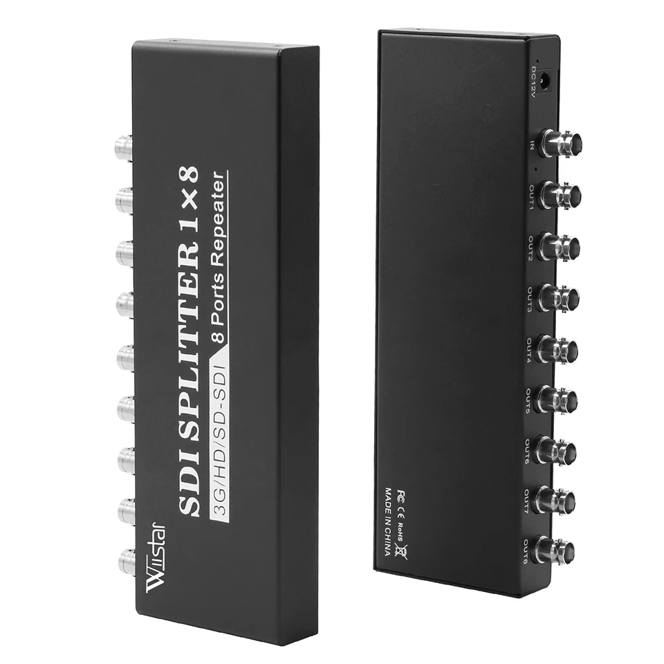 Adaptador extensor SDI divisor Multimedia 1x8 compatible con SD-SDI, HD-SDI y distribución de vídeo de TV 3G-SD a 8 salidas SDI simultáneas
