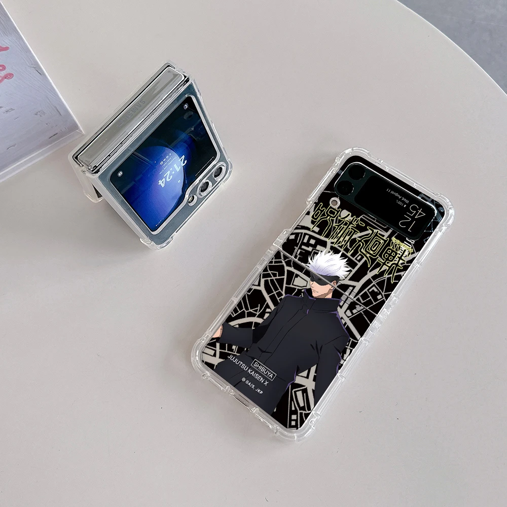 Coque de téléphone Anime Jujutsu Kaimmense, Itadori Yuji, coque arrière anti-chute, coque souple pour Samsung Galaxy Z Flip 3 4 Z Flip 5 6 Z, possède 4 PC 5G - imagen 3