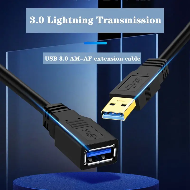 Cable de datos USB 3,0 A macho a hembra, Cable de extensión de impresora de tarjeta de red inalámbrica de carga de ordenador de teléfono móvil de alta velocidad - imagen 4