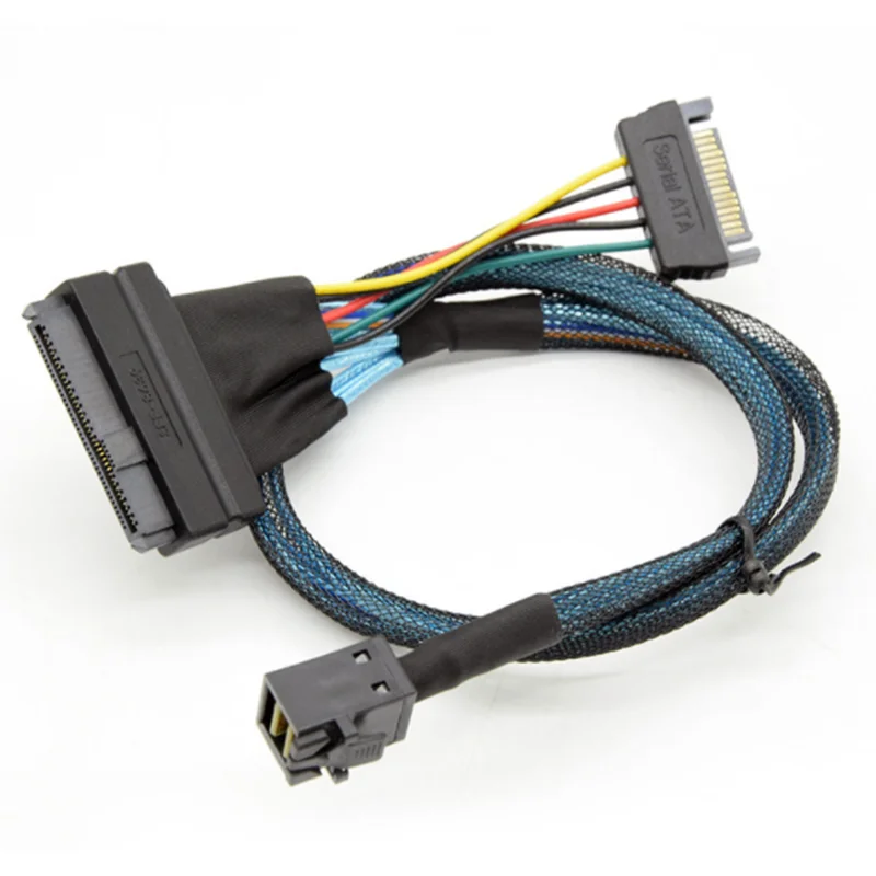 Mini Cable de SFF-8639 SAS 100 SFF 3,0 a U.2, conector hembra SATA de 15 Pines, Cable de alimentación SSD de 12 Gb/S, 50cm, 8643 cm, nuevo - imagen 4