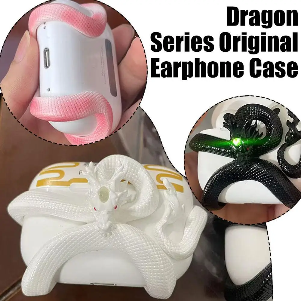 Funda protectora para auriculares inalámbricos en forma de dragón para Airpods 3/4/Pro/Pro2, funda protectora para Airpodspro