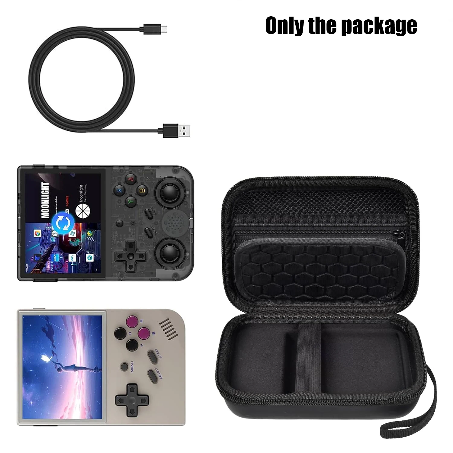 Handheld Game Console Case Bag Carrying Case Cover for Anbernic RG35XX RG353V RG353VS Portable Hard Travel Bag Game Accessories - imagen 2