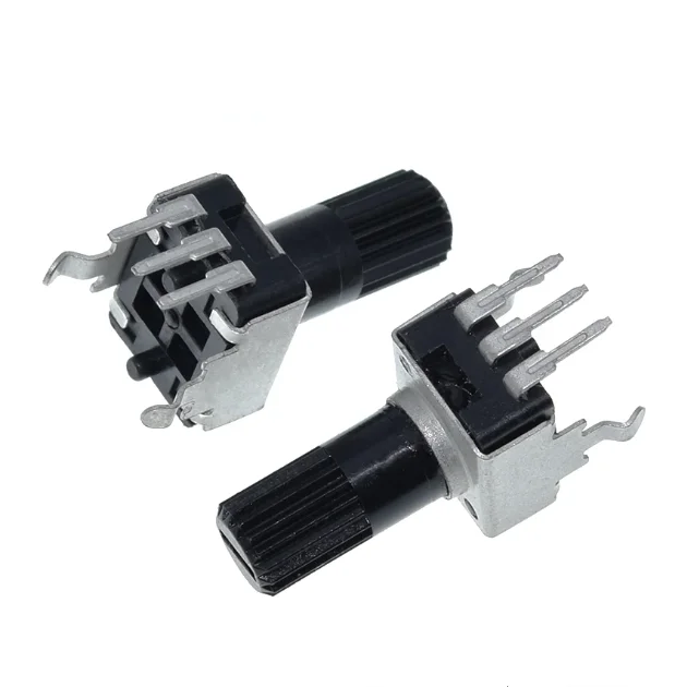 Potenciómetro vertical RV09 1K 2K 5K 10K 20K 50K 100K B102/202/502/103/203/503/104 0932 Patas rectas Longitud del eje 12,5 mm - imagen 2