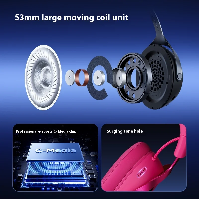 MCHOSE X9 Esports auriculares inalámbricos Bluetooth 2,4G 2000mAh C-Media FPS bajo retardo ordenador de escritorio juego auriculares PC - imagen 5
