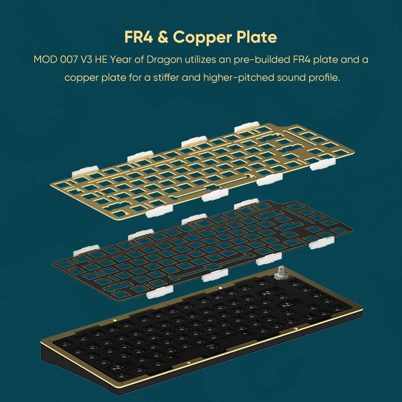 Akko MOD007 HE Año del Dragón Teclado mecánico de disparo rápido RGB 75% interruptor magnético 8K tasa de orolling RT0.01mm teclado para juegos - imagen 5