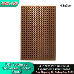 5/10 Uds DIY 4,5x7CM prototipo de papel 2-3 agujeros fila única agujeros continuos PCB placa de circuito de matriz de experimento Universal