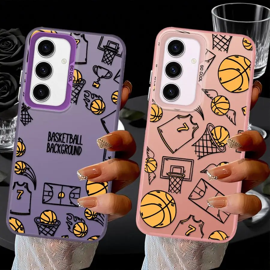 Divertida funda trasera de baloncesto para Samsung Galaxy A36 A33 A34 A25 A26 A22 A52 A53 A24 A23 A73 A32
