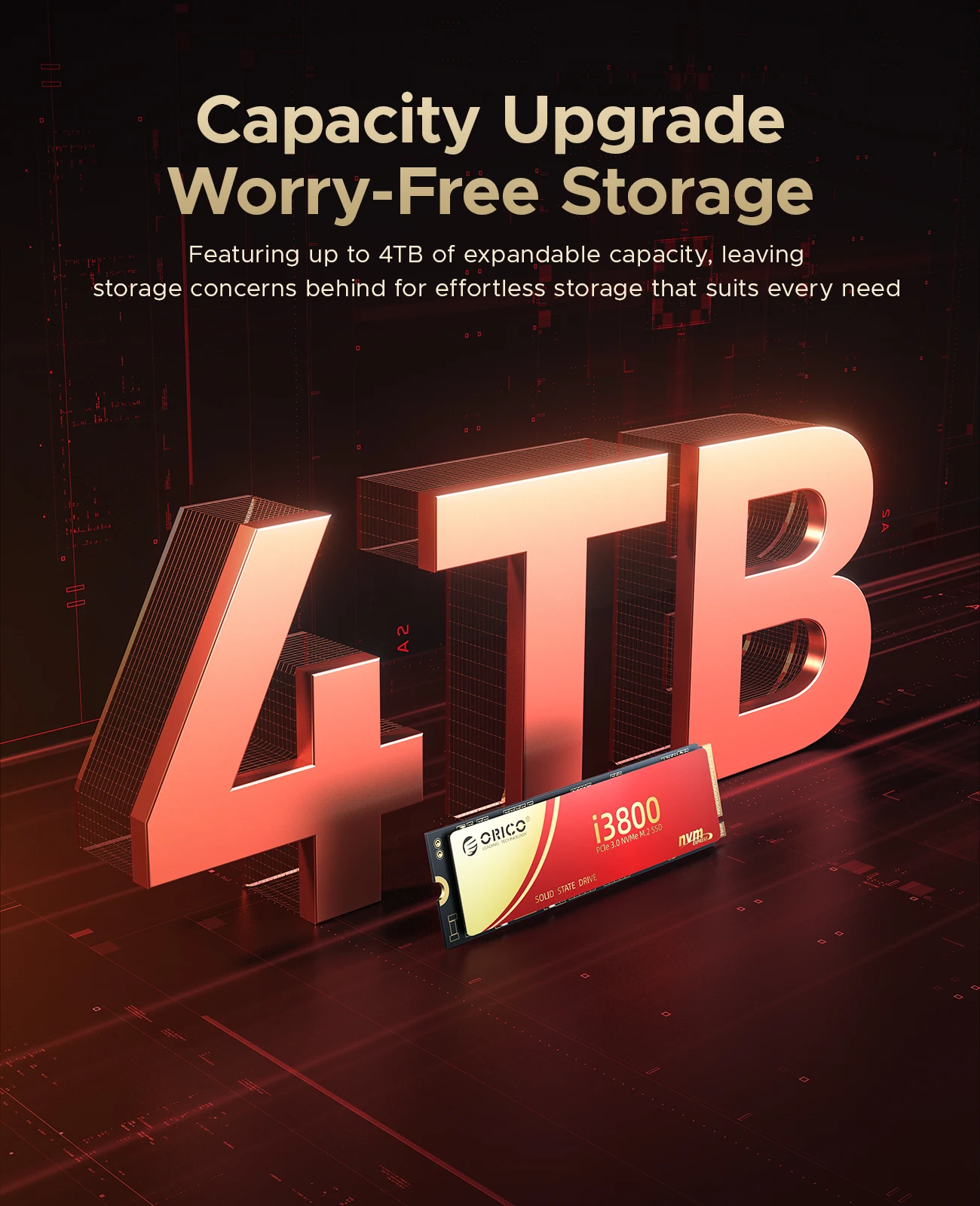 ORICO NVMe SSD 1TB hasta 3600 MB/s PCIe Gen3x4 2280 Unidad de estado sólido interna SLC Cache 3D NAND para computadoras portátiles y PC de sobremesa - imagen 5